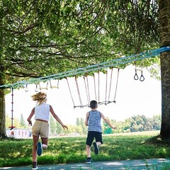 Double Slackline Obstacle Course – 110 Ft Line – Ninja Warrior Course with
