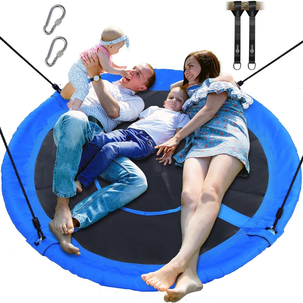 60″ Large Saucer Tree Swing for Kids Adults 900D Oxford Waterproof with 2pcs …