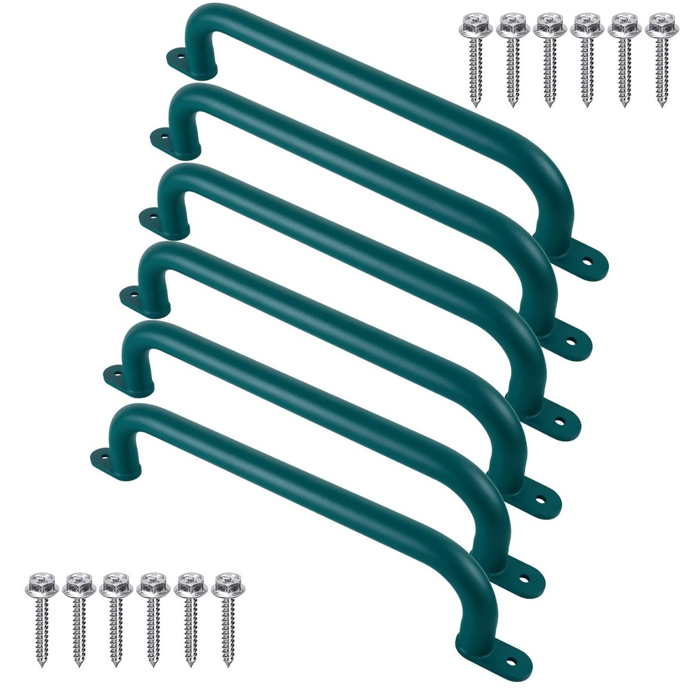 17 Inch Green Playground Handles Indoor Kids Monkey Bar Ladders 6Pcs