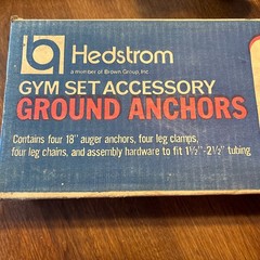 NOS Hedstrom Gym Set Accessory Ground Anchor Kit Anchors Clamps Leg Chains
