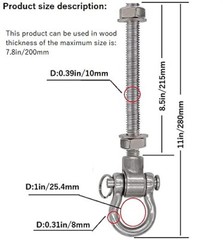 4 Heavy Duty Bearing Swing Hanger Permanent Anti-Rust 10mm 180° Swing 1500 LB…
