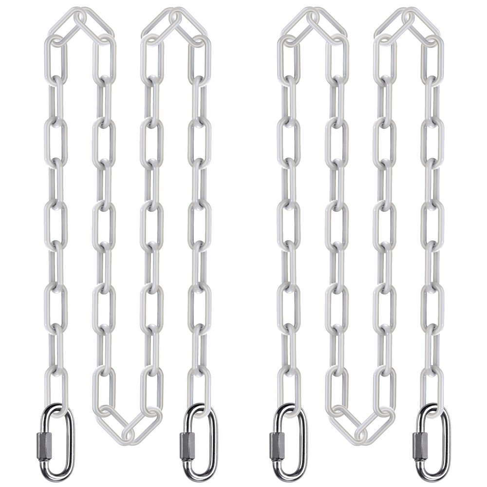 2 Pack 100 Inch Hanging Swing Chain with 4 Carabiners, 1000LB Capacity Plasti…