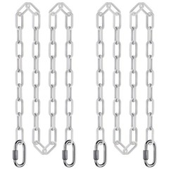 2 Pack 100 Inch Hanging Swing Chain with 4 Carabiners, 1000LB Capacity Plasti…