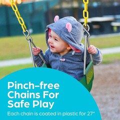 Baby Swing Outdoor – Heavy Duty Toddler Swing Set Accessories, High Back, Ful…