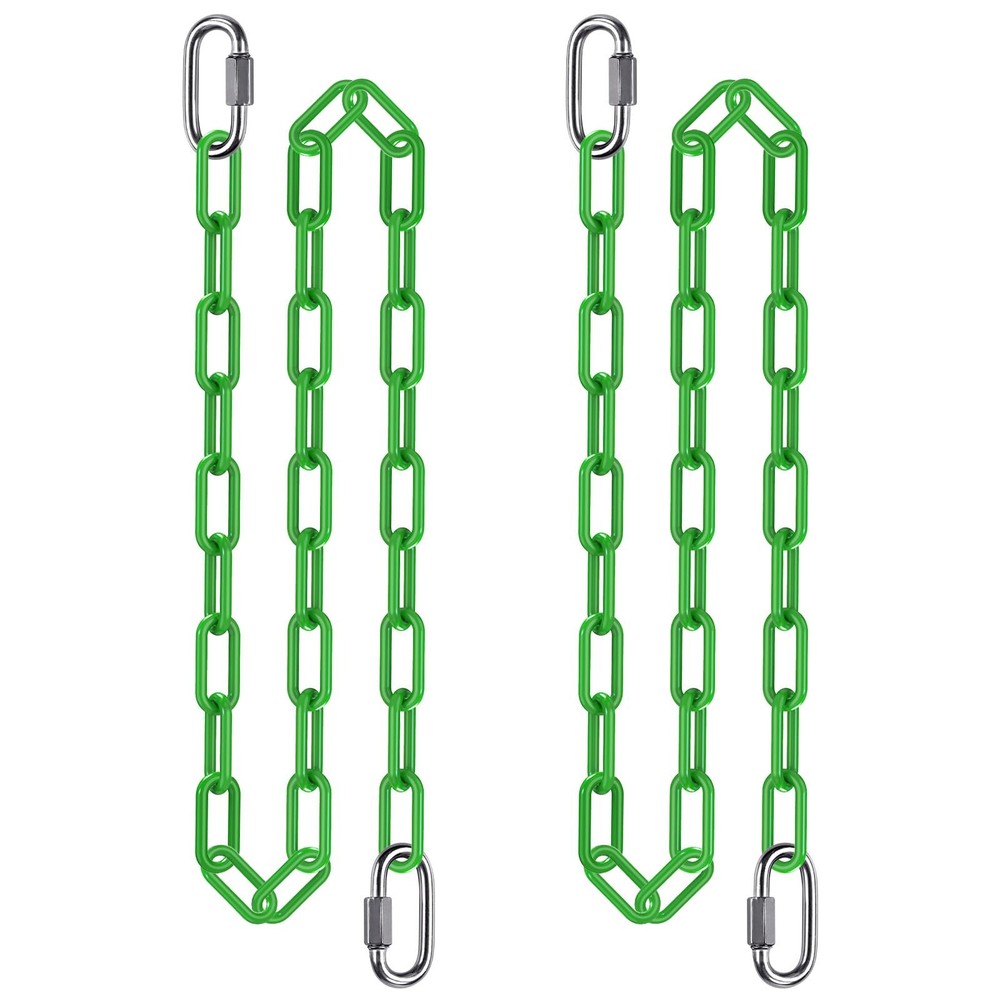 2Pcs 80″ Coated Swing Chain with Carabiners 1000 Lbs Capacity Heavy Duty Hanging