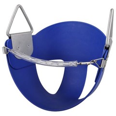 SWING SET STUFF HIGHBACK 1/2 BUCKET SEAT BLUE WITH CHAINS AND HOOKS outside 0046