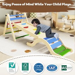 doowroodni Pikler Triangle Set 7in1 Toddler Climbing Indoor