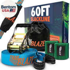 Complete Ninja Slackline Kit – 60Ft Long Slack Line for Backyard for Kids & Adul
