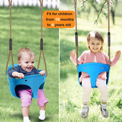 600 LB Weight Capacity Full Bucket Toddler Swing Seat with Adjustable Height Rop