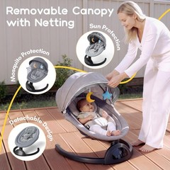 Baby Swings for Infants, Portable Baby Swing for Indoor and Outdoor, Bluetoot…