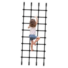 Climbing Cargo Net for Kids Outdoor 30″ x 139″ No-Knot Nylon Black – 30″ X 139″