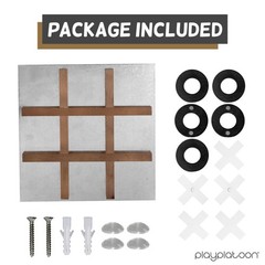 Play Platoon Metal & Wood Magnetic Tic Tac Toe Wall Mounted Games – 13.5 Inch Ta