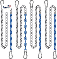 4-Pack 65″ Stainless Steel Swing Chains with Handle Grip Sleeve and Quick Connec