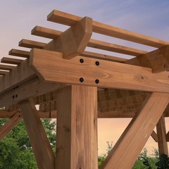 Backyard Discovery 14′ x 10′ Delray Cedar Pergola with PowerPort gazebo shade