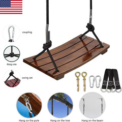 Wooden Swing Seat Nostalgic Outdoor Wood Swing for Kids Tree Swing for Adults