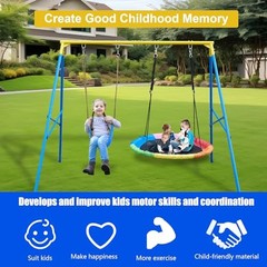 Swing Stand A Frame for 2 Swings,550lbs Metal Saucer Tree Swing Frame Blyw