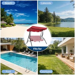 3-Seat Patio Swing: Adjustable Canopy, Heavy-Duty Steel, Waterproof Cushions