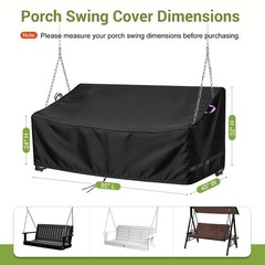 Porch Swing Cover, Waterproof Outdoor Hanging Swing Chair Cover for 2-Person …