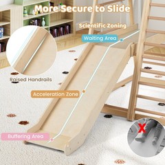 8-in-1 Jungle Gym w/Slide, Monkey Bar, Swing, Rope Ladder, Resting Platform, Net