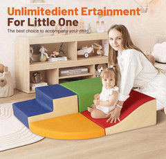 TODIBY Foam Climbing Blocks 4PCS PU Leather Toddler Play Set