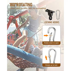 Heavy Duty Swing Hangers Kit with Screws Bolts for Porch Patio Yoga Seat Indoor