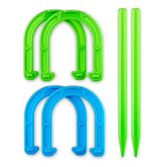 New Play Day Horseshoe Game Lot of 2 Sets Outdoor Lawn Toss Game for Kids
