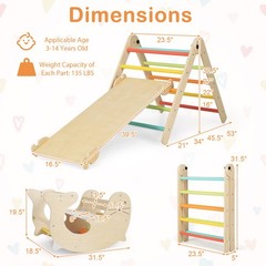 Indoor 7-in-1 Climbing Toys for Toddlers w/ Reversible Ramp Sea Lion Rocker