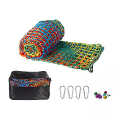 Rainbow Polyester Kids Climbing Cargo Net 9.8 X 9.8 Ft. Double Layer 1-Pack Outd