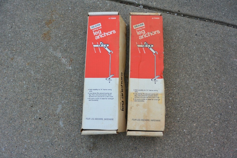 Vintage Sears Swing Set Trampoline & Patio Furniture Metal Ground Anchor Kit