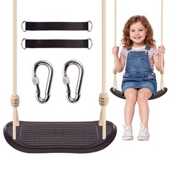 Heavy-Duty Ergonomic Kids Tree Swing Seat – Indoor/Outdoor Play (264lb, Black)