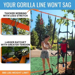 Hyponix Ninja Obstacle Course for Kids – 2 x 60 ft Slacklines