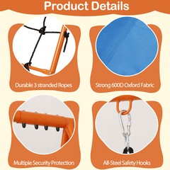 6-in-1 Kids Swing Set Backyard Playground Set Metal Swings Set for Kids Outdoor