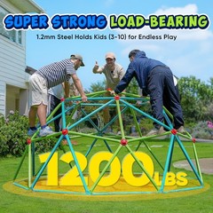 Zupapa 10FT Climbing Dome with Hammock, Jungle Gym, 1200LBS, Cyan&Green