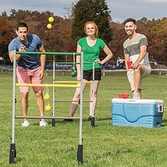 Steel Ladderball Set 2 Ladders 6 Bolos Built-In Scoring System Backyard Yard