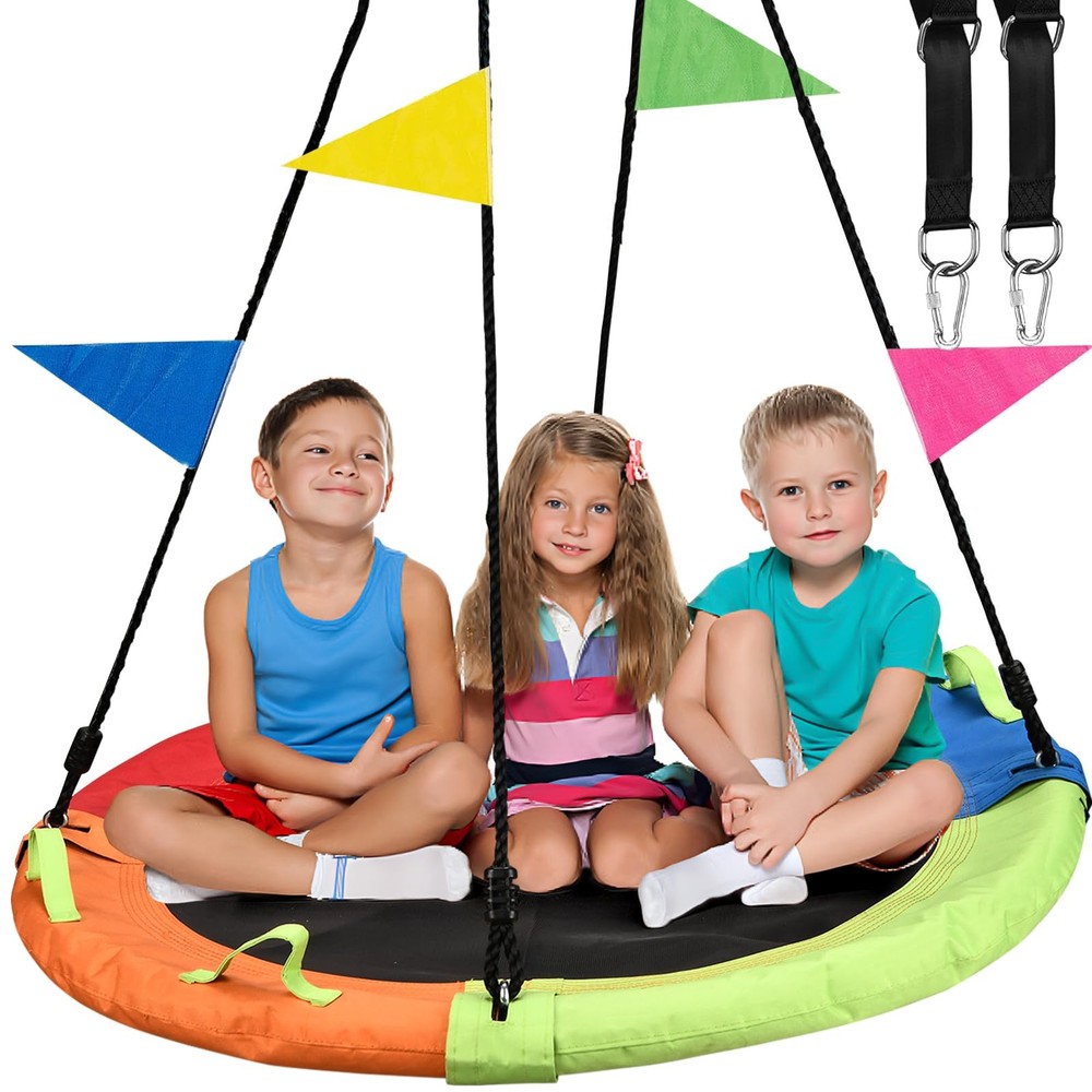 Tree Swing, Saucer Swing, 48 inch 900lbs Weight Capacity, with Adjustable Han…