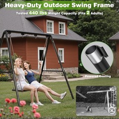 Porch Swing Stand – Heavy Duty Porch Swing Frame Outdoor with Adjustable Heig…