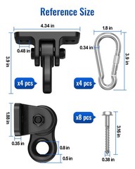 Heavy Duty Swing Hangers, Indoor-Outdoor Hooks, 4-Pack