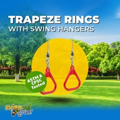 SWING SET STUFF TRAPEZE RINGS RED WITH HANGERS (PAIR) equipment accessories 0244