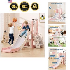 Toddler Slide, 6 in 1 Kids Indoor Slide for Toddlers 1-3, Baby Indoor and Out…