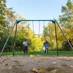 Lifetime 91137 9 Ft A-Frame Metal Swing Set Earthtone Kids Outdoor Playground