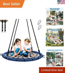 750lbs 40″ Spider Web Saucer Tree Swing for Kids Adults, Outdoor Net Swing wi…