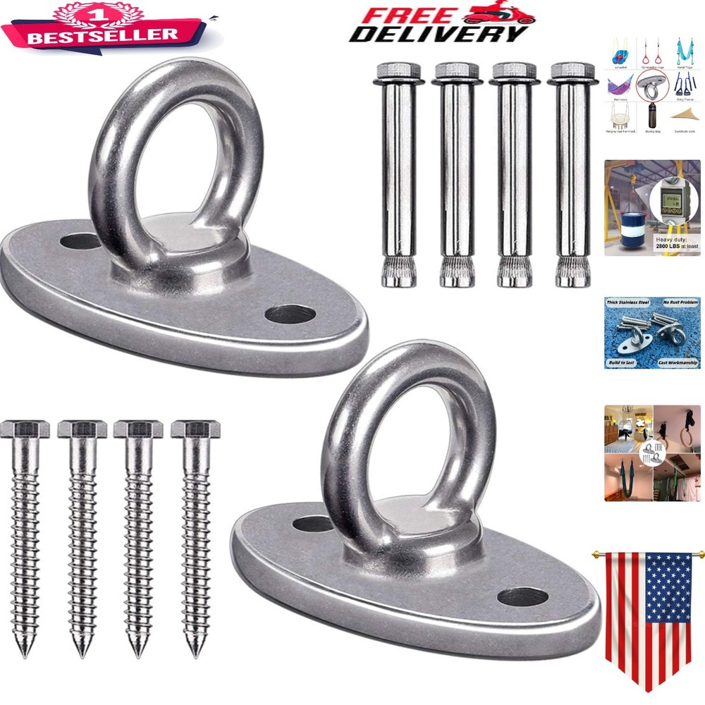 Heavy Duty Stainless Steel Swing Hanger for Home Gym – 2800 lbs Capacity, 2 Pcs