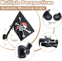 Pirate Flag Swing Set Accessory, Double Sided Flag with Pole and Mounting Hardwa