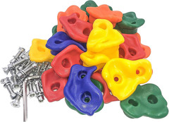 20pc Rock Wall Climbing Holds Kids Indoor Outdoor Playground Set with Handles