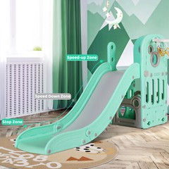 Toddler Slide, Indoor Slide Climber Set for Kids with Storage & Basketball Hoop