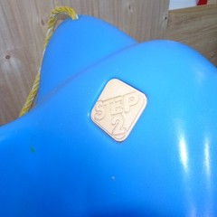 Vintage Step 2 Baby Toddler Blue Dolphin Outdoor Swing Made In USA