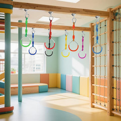 Hanging Ninja Gymnastic Ring Swing Monkey Bar Climbing Bar Jungle Fist for Outdo