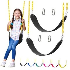 Swings for Outdoor Swing Set – Pack of 2 Swing Seat Replacement Kits Black