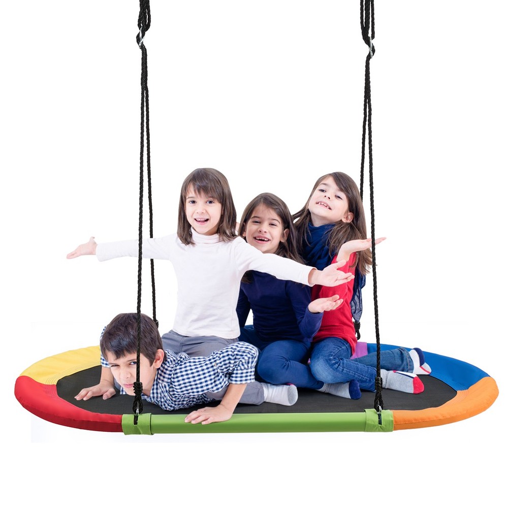Topbuy 60″ Flying Saucer Tree Swing Set Outdoor Oval Swing Adjustable Hanging