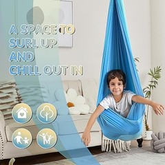 Sensory Swing, Indoor & Outdoor Sensory Swing for Kids & Adults, Double Yellow